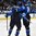 GRAND FORKS, NORTH DAKOTA - APRIL 23: Finland's Urho Vaakanainen #7 and Kristian Vesalainen #10 celebrates a first period goal against USA during semifinal round action at the 2016 IIHF Ice Hockey U18 World Championship. (Photo by Matt Zambonin/HHOF-IIHF Images)

